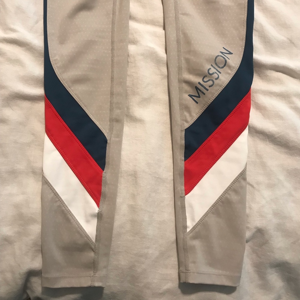Splits59 tan red white and blue size Small leggings from MISSION.